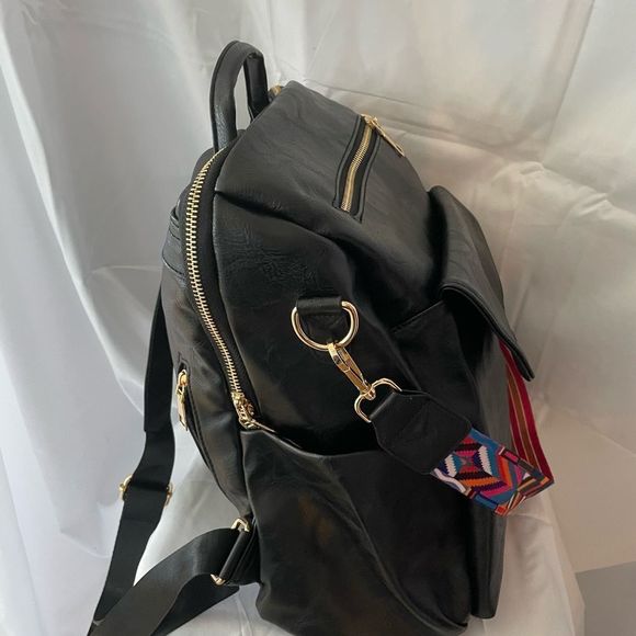 ❌❌SOLD❌❌Black Vegan Leather Backpack - Picture 8 of 14